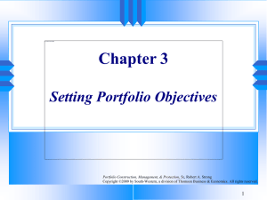 Chapter 3 Setting Portfolio Objectives