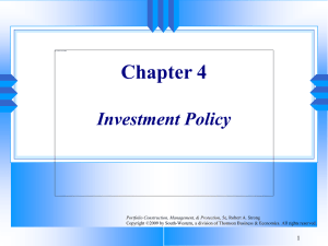 Chapter 4 Investment Policy