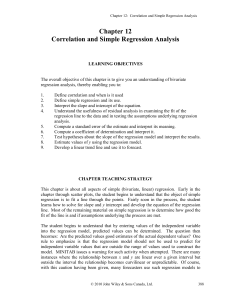 Chapter 12 Correlation and Simple Regression Analysis