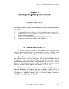 Chapter 14 Building Multiple Regression Models