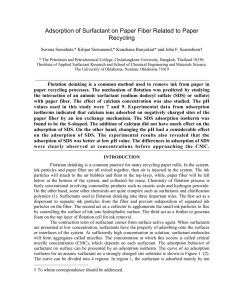 Adsorption of Surfactant on Paper Fiber Related to Paper Recycling
