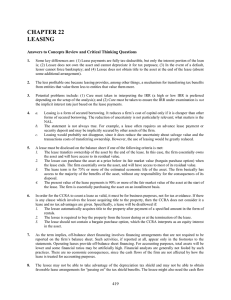 CHAPTER 22 LEASING  Answers to Concepts Review and Critical Thinking Questions
