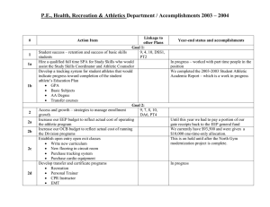 P.E., Health, Recreation &amp; Athletics Department / Accomplishments 2003 –...