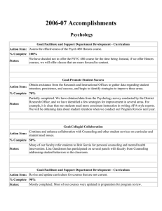 2006-07 Accomplishments  Psychology