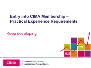 Keep developing – Entry into CIMA Membership Practical Experience Requirements