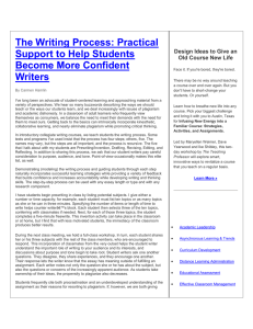 The Writing Process: Practical Support to Help Students Become More Confident Writers