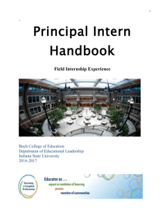 Principal Intern Handbook  Field Internship Experience