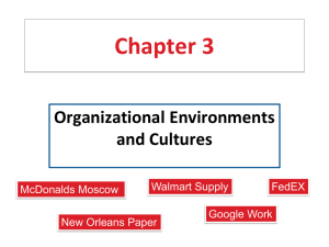 Chapter 3 Organizational Environments and Cultures Walmart Supply