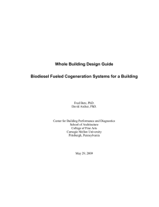 Whole Building Design Guide Biodiesel Fueled Cogeneration Systems for a Building