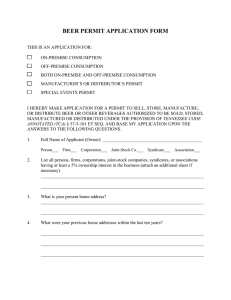 BEER PERMIT APPLICATION FORM