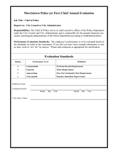 Morristown Police (or Fire) Chief Annual Evaluation