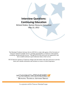 Interview Questions: Continuing Education Richard Stokes, Human Resource Consultant May 22, 2012