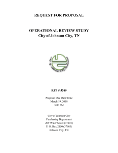 REQUEST FOR PROPOSAL  OPERATIONAL REVIEW STUDY City of Johnson City, TN