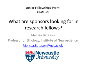 What are sponsors looking for in research fellows? Melissa Bateson