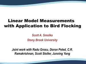Linear Model Measurements with Application to Bird Flocking Scott A. Smolka