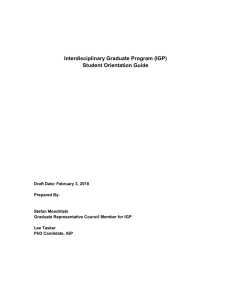 Interdisciplinary Graduate Program (IGP) Student Orientation Guide