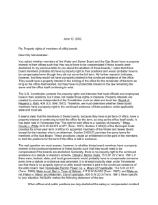 June 12, 2002  Re: Property rights of members of utility boards