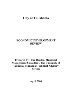 City of Tullahoma ECONOMIC DEVELOPMENT REVIEW