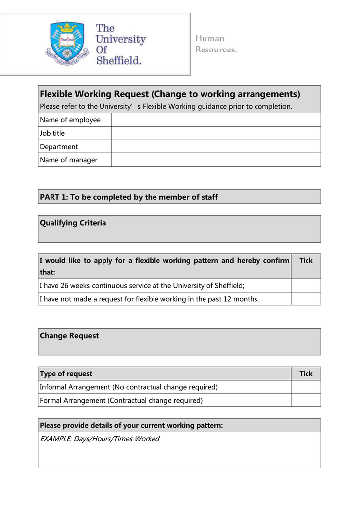 Flexible Working Hours Request Example