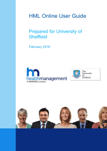 HML Online User Guide  Prepared for University of Sheffield