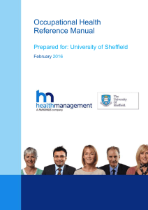 Occupational Health Reference Manual  Prepared for: University of Sheffield