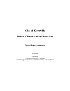 City of Knoxville  Division of Plans Review and Inspections Operations Assessment