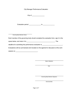 City Manager Performance Evaluation  City of ________________ Evaluation period: _______________ to _______________