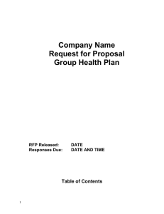 Company Name Request for Proposal Group Health Plan