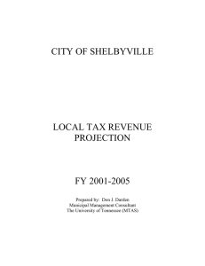 CITY OF SHELBYVILLE LOCAL TAX REVENUE PROJECTION