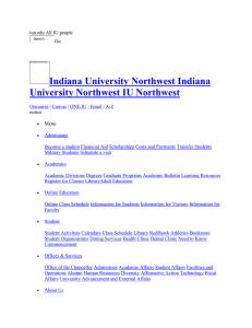 Indiana University Northwest Indiana University Northwest IU Northwest