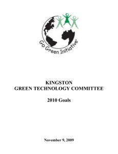 KINGSTON GREEN TECHNOLOGY COMMITTEE  2010 Goals