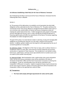 Be It Ordained by the Mayor and Council of the... following Debt Policy is adopted: Ordinance No.____