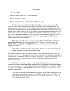 Memorandum  TO: City Attorney FROM: Dennis Huffer, MTAS Legal Consultant