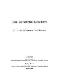 A Checklist for Tennessee Public Libraries
