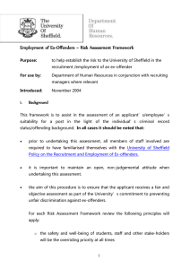 Employment of Ex-Offenders – Risk Assessment Framework