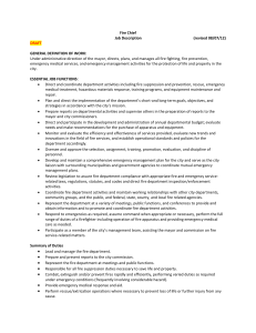 Fire Chief  Job Description (revised 08/07/12)