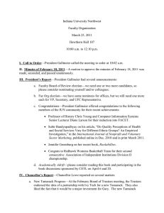 Indiana University Northwest Faculty Organization March 25, 2011 Hawthorn Hall 107