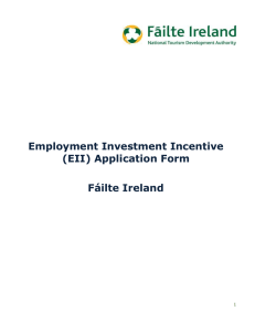 Employment Investment Incentive (EII) Application Form Fáilte Ireland