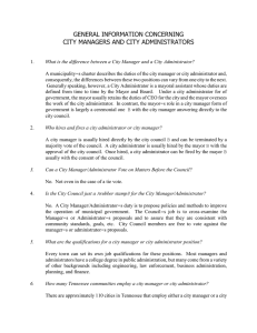 GENERAL INFORMATION CONCERNING CITY MANAGERS AND CITY ADMINISTRATORS