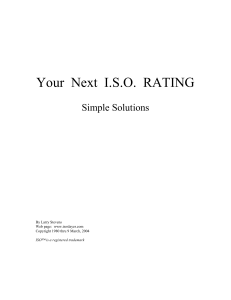 Your  Next  I.S.O.  RATING Simple Solutions By Larry Stevens