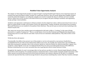 Modified Value Opportunity Analysis