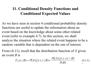 11. Conditional Density Functions and Conditional Expected Values