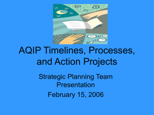AQIP Timelines, Processes, and Action Projects Strategic Planning Team Presentation