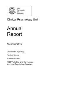 Annual Report  Clinical Psychology Unit