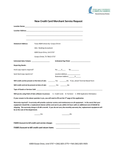 New Credit Card Merchant Service Request