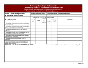 Community Partner Feedback Response Form Final Consulting Report &amp; Student Evaluation t…