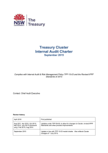 Treasury Cluster Internal Audit Charter September 2015