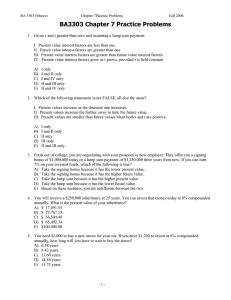 BA3303 Chapter 7 Practice Problems