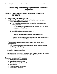 Measuring and Managing Economic Exposure Chapter 11 EXPOSURE