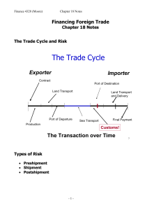 The Trade Cycle Exporter Importer Financing Foreign Trade